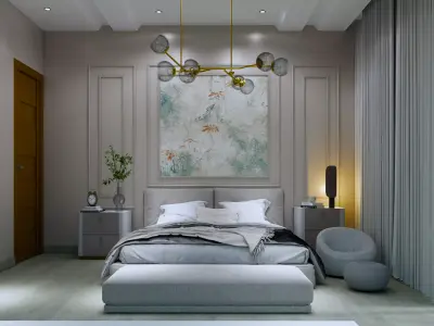 Modern house Bed Room Design 3D model