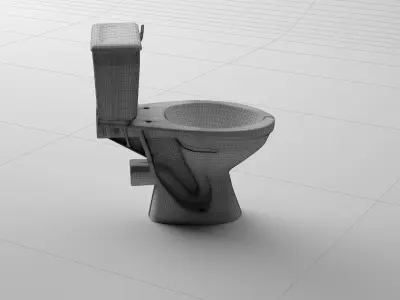 american toilet 01 3D model