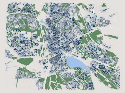 Falun City Sweden 3D model