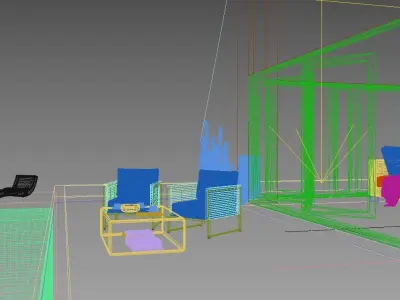Ocean View Exterior Scene - Patio with Ocean View 3D model