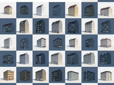 City Building Collection - Pack of 22 detailed town houses 3D model