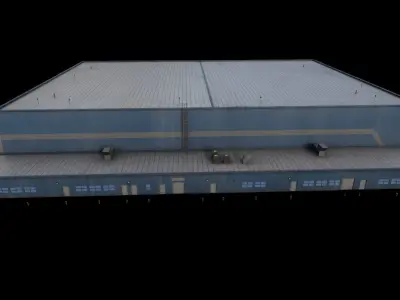 3D Building Low Poly warehouse Low-poly 3D model