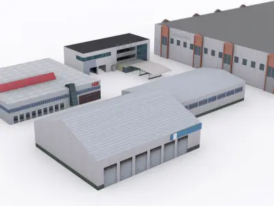 Storage Building Pack - Game Ready Low-poly 3D model