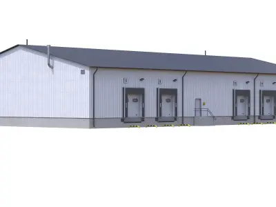 Industrial Building 8  Low-poly 3D model