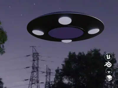 Classic Flying Saucer Low-poly 3D model