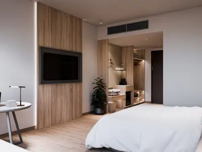 Hotel Bedroom Scene Blender-Fbx-Obj 3D model