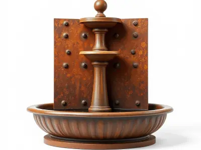 Rustic Industrial Fountain Model Pack Low-poly 3D model