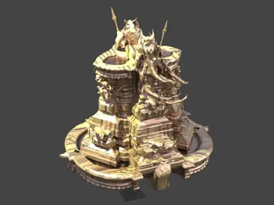 Angel Fountain low poly 3D model purchase
