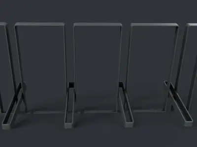 Bike Rack 12 PBR Game Ready Low-poly 3D model