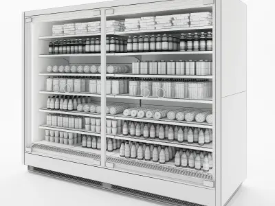 Vertical Glass Door Fridge by Arneg 3D model