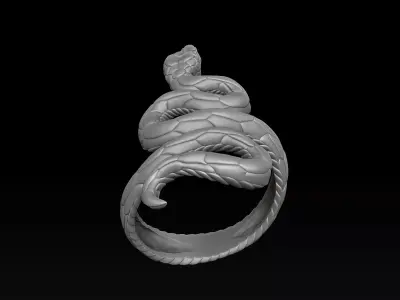 Snake Ring v3 Hollowed 3D print model