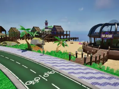 Stylized Beach Environment Pack Low-poly 3D model