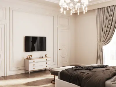 The neoclassical style bedroom 3D model 3D model