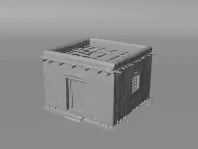 Traditional Arabic Adobe Mud House 3D model