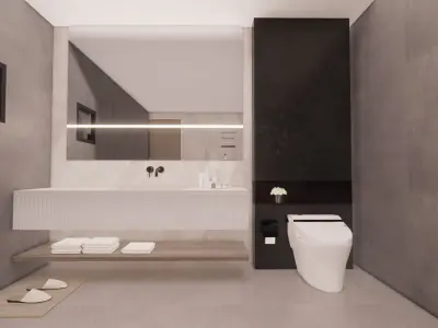 bathroom showcases a modern design 3D print model