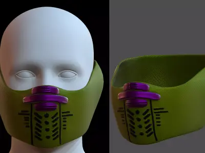 Gas mask helmet 3d model scifi Low-poly  Low-poly 3D model 139