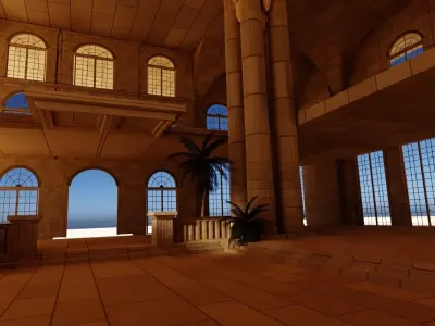 medieval palace interior  Low-poly 3D model