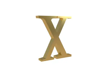 Roman Numerals 10 v1 002 Low-poly 3D model
