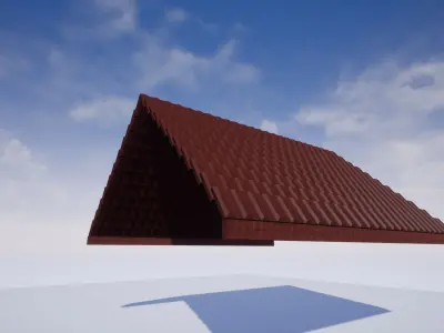 brick roof Free low-poly 3D model