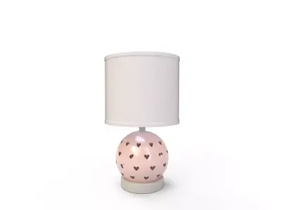 Blush Ceramic Heart Cut Out Way Table Lamp 3D model