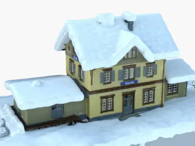 EUROPEAN TRAIN STATION 2020 3D model