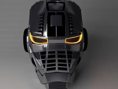 3D Sci-fi space helmet  Low-poly 3D model