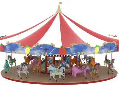 Children Carousel 3D model