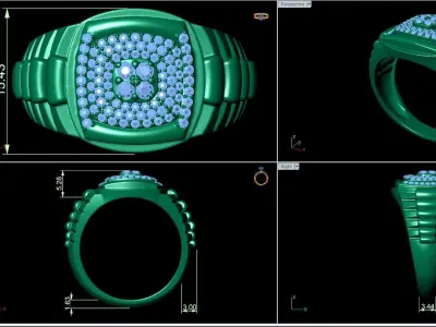 Small fancy mans ring 3D print model buy