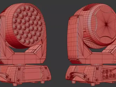 Chauvet Rogue R3X Wash Concert Stage Light 3D Model Low-poly 3D model