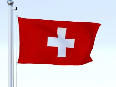 Animated Switzerland Flag Low-poly 3D model