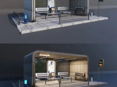 Bus stop 1 3D model