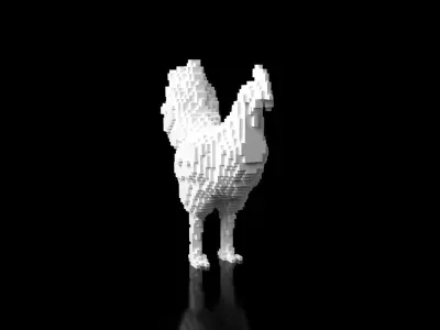 Chiken Minecraft Voxel Low-poly 3D model