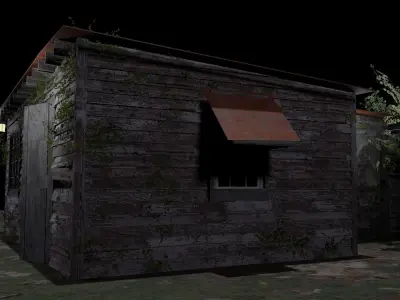 Desolate Abandoned house Low-poly 3D model