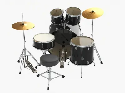 Acoustic drum set 3D model