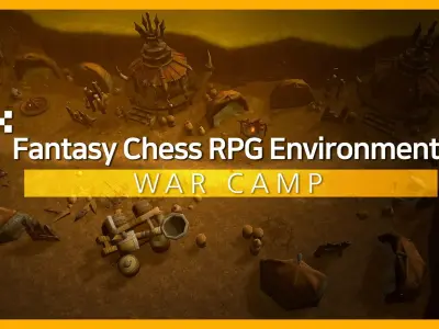 Fantasy Chess RPG Environment - War Camp Low-poly 3D model