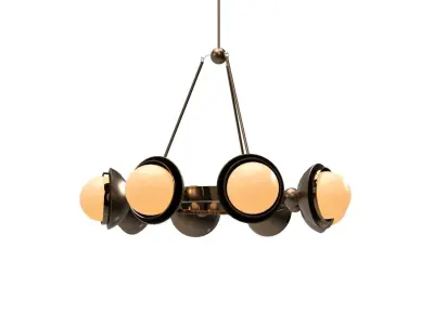 Bronze and Murano Glass Chandelier PBR 3D model