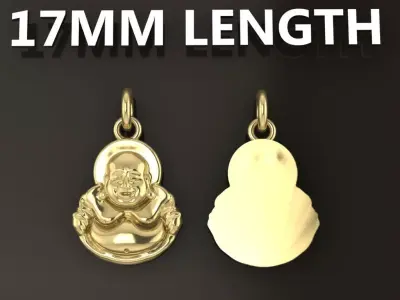Happy Buddha Pendant 17mm Length  Mid Size 3D print model