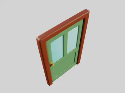 Cartoon Doors Collection 3 Low-poly 3D model