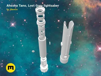 Ahsoka Tano Lost Grey lightsaber 3D print model
