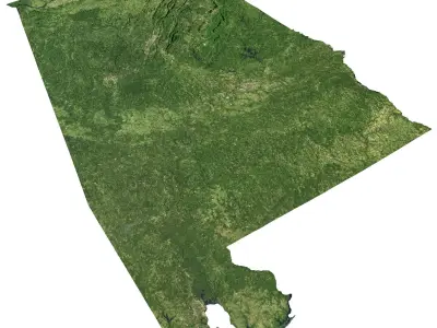 High detailed relief map of Alabama 3D model