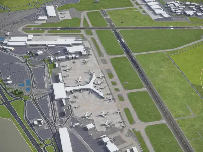 EuroAirport Basel - Mulhouse - Freiburg Low-poly 3D model