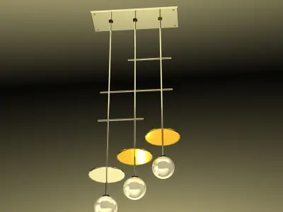 Set of lamps in Art Nouveau style 3D model