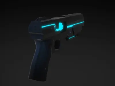 Sci-Fi Gun Black Eagle Low-poly 3D model