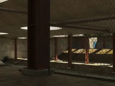 Tunnel empty road with in middle 3D model