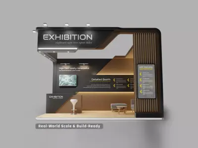 Modular Exhibition Booth 18 sqm trade show and expo 3D model