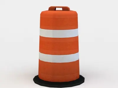 Road barrel Low-poly 3D model