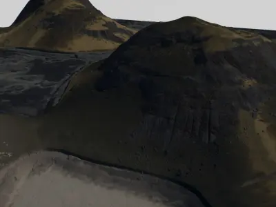 Landscape Tundra Shores Low-poly 3D model