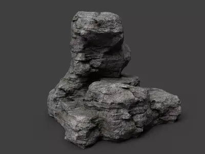Cliff Rock 4-2 Low-poly 3D model