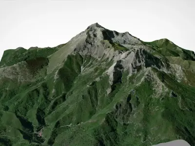 Mountain landscape Pania della Croce Italy 3D model