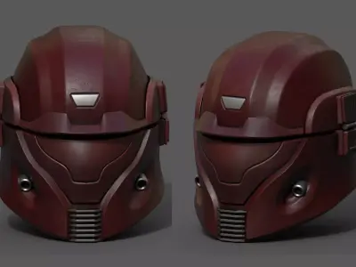 Helmet scifi pilot fantasy futuristic space millitary combat  Low-poly 3D model